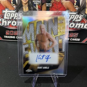 2025 Topps Chrome WWE Kurt Angle Gold Main Event Auto /50 - Picture 1 of 4
