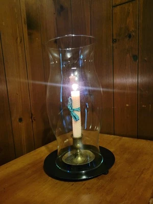 Williamsburg Style Glass Hurricane Shade Almost 11.5" Height With Base - Image 1 of 4