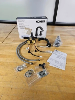 Kohler Riverly Widespread Bathroom Sink Faucet Matte Black R38330-4D-BL - Image 1 of 4