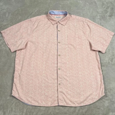 Tommy Bahama Shirt Mens 2XL Pink Island Zone Button Up Short Sleeve Silk Blend - Image 1 of 4