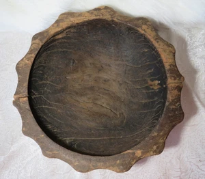 LARGE PRIMITIVE ANTIQUE CEREMONIAL IFUGAO DUYU HAND CARVED WOODEN STAR BOWL 16" - Picture 1 of 20