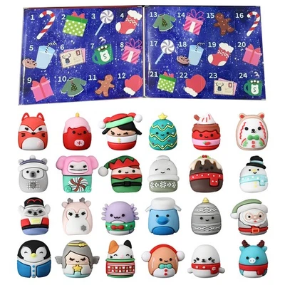 24 Day Micromallows Holiday Advent Calendar 2.5" PVC Toys Christmas Countdown - Image 1 of 4