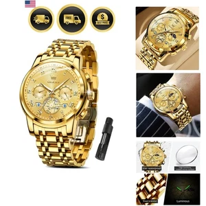 Reloj deportivo de lujo para hombre impermeable cronógrafo cara grande azul verde esfera negra - Imagen 1 de 11