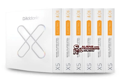 ¡6 juegos! D'Addario XSE1046, XS Eléctrico Recubierto de Acero Niquelado, Luz Regular Foto 1 de 4