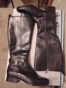 NEW Michael Kors Hamilton knee high leather riding boots size 9 black - Picture 1 of 6