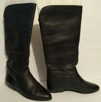 Botas de montar Mia de cuero negras hasta la rodilla para dama talla 6B  Foto 1 de 4