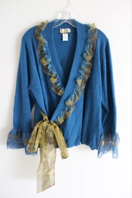 Suéter The Look Randolph Duke azul-petróleo manga longa tamanho 1X - Imagem 1 de 4