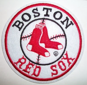 Boston Red Sox ~ gestickter Applikationsaufnäher ~ 4" rund ~ zum Aufbügeln aufnähen ~ MLB - Bild 1 von 1