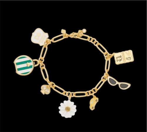 Bracciale charm Kate Spade nuovo con etichetta Off We Go holiday