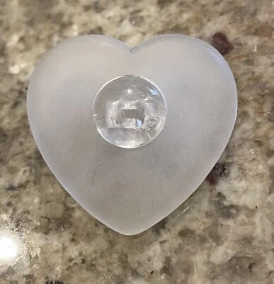 Clear Heart Frosted Shank Buttons matt finish 32mm X 5 units - Image 1 of 4