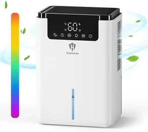 Compact 68 OZ Dehumidifier for Home, Auto Defrost, Colorful Light, 500 Sq. Ft. - Picture 1 of 12
