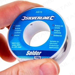 SILVERLINE QUALITY 100g REEL OF 60:40 TIN LEAD SOLDERING WIRE Electrician/Hobby - Picture 1 of 3