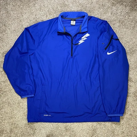 NIKE US Air Force Windbreaker Men’s Size XL Blue 1/4 Zip Pullover Storm Fit Cover