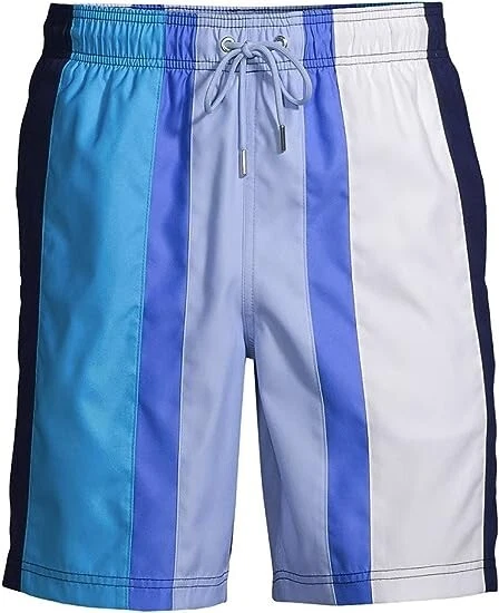 NWT Lands' End Men's Lined 8in Colorblock Volley Swim Trunks Size M $50 FLI150 - Image 1 of 4