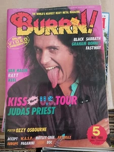 BURRN! Japanese HEAVY METAL MAGAZINE May 1986 Gene Simmons KISS - Picture 1 of 3