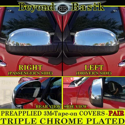 2007-12 2013 2014 CHEVY TAHOE SUBURBAN AVALANCHE Top Half Chrome Mirror COVERS - Image 1 of 2