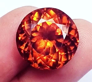 Excellent Round Cut Natural Hessonite Garnet 15 to 20Ct Certified Loose Gemstone - Picture 1 of 60