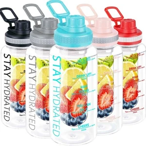 32 oz BPA Free Tritan Fruit Infuser Water Bottle for Outdoor Home Sports Blue - Picture 1 of 8