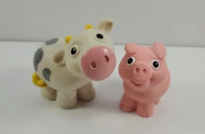 Vintage 1992 TONKA CHUNKY BIG WHITE SPOTTED COW and PIG - Picture 1 of 13