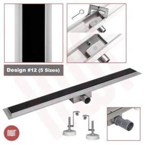 Linear Stainless Steel Shower Wetroom Drainage Gully Trap Waste (600-1500mm) #12 - Picture 1 of 9