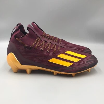 Adidas Men's Size 15 Adizero Primeknit Maroon Gold Football Cleats HP8746 - Image 1 of 4