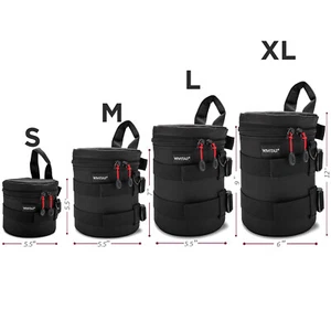 Waterproof Well Padded Zippered DSLR Camera Lens Case Protector Bag Case Set - Picture 1 of 18