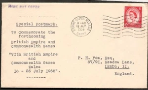 GB Cover 1958 Special Empire Games Village Postmark - Picture 1 of 2