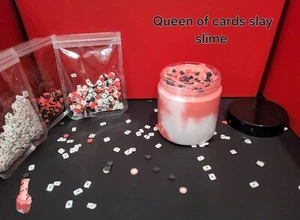 Reina de las Tarjetas Slime con Fimo Sprinkles 4 Onzas Hecho a Mano con Amor Grueso y Brillante - Imagen 1 de 6