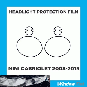 Pour Mini Cabriolet 08-15 Transparent Phare Rayures Protection Film Ppf - Picture 1 of 3