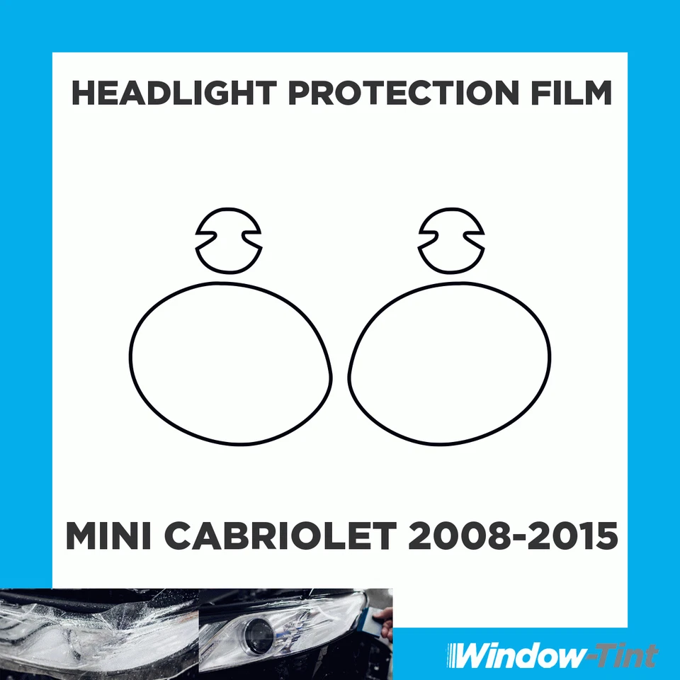 Per Mini Cabriolet 08-15 Pellicola Protezione Antigraffio Faro Trasparente PPF - Immagine 1 di 3