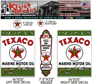 LUBSTER SET- TEXACO MARINE MOTOR OIL GASOLINE DECAL BOAT PUMP  - Picture 1 of 1