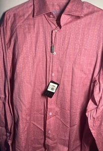 Bugatchi Uomo NWT Pink Long Sleeve Mens Large Msrp $100 - Picture 1 of 5