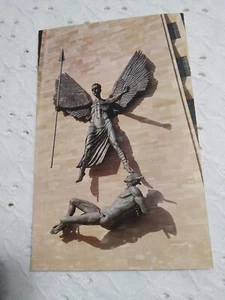 VTG RPPC REAL PHOTO EPSTEIN'S BRONZE STATUE OF ST MICHAEL & THE  DEVIL POSTCARD  - Picture 1 of 11