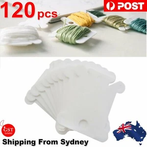 120pcs Embroidery Floss Craft DIY Thread Bobbin Cross Stitch Storage Holder AU - Picture 1 of 12