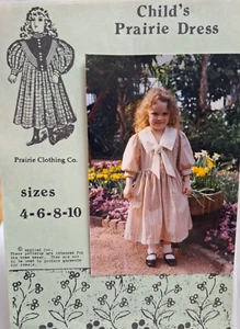 Dress Cottagecore Girls 4 6 8 10 Prairie Clothing Sewing Pattern VTG UC Modest - Picture 1 of 7