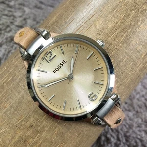 Fossil Georgia Women ES-2830 Leather Bund Strap Quartz Analog 32mm Watch 6 3/4" - Picture 1 of 14