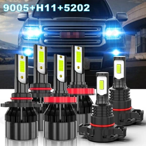 Fit For GMC Canyon 2015-2020 - 6*LED Headlights High Low Beam + Fog Light Bulbs - Picture 1 of 14