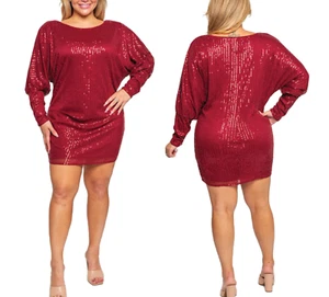 Elegantes rotes Kleid mit Pailletten Übergröße - Bild 1 von 3