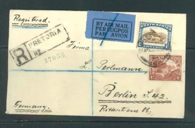Luftpostbrief: South Afrika /Südafrika nach Berlin mit Luftpost 24.4.34 - Bild 1 von 2