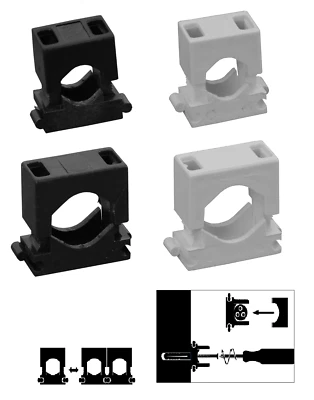 ELEKTROPLAST Kabelhalter Klemme Befestigung Clip Kabelbinder 50 Stück