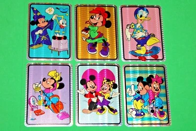 DISNEY PRISMATIC FOIL VINTAGE VENDING MACHINE STICKER 6 CARD PRISM MICKEY DONALD - Image 1 of 4