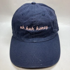 Newhatten ‘Uh Huh Honey’ Ball Cap - Navy w Pink Embroidered Lettering Dad Hat - Picture 1 of 6