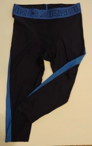 Leggings Under Armour para hombre Heat Gear Armour a rayas 3/4 talla: S negros/azules - Imagen 1 de 5