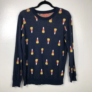 ModCloth Women’s L Long Sleeve Candy Corn Halloween Fall Pullover Sweater - Picture 1 of 10
