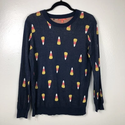 ModCloth Women’s L Long Sleeve Candy Corn Halloween Fall Pullover Sweater - Image 1 of 4