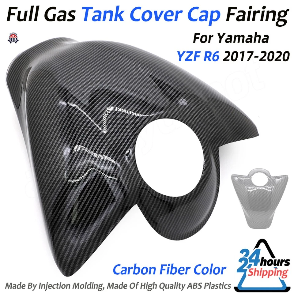 Carbon Fiber Twill Full Gas Tank Cover Cap Fairing For Yamaha YZF R6 2017 - 2020 - Image 1 of 4