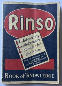 VINTAGE 1930'S RINSO BOOK OF KNOWLEDGE INFORMATION BOOKLET FOR THE HOME - Picture 1 of 4