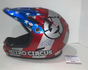 CASCO TRAVIS PASTRANA FIRMADO BELL NITRO CIRCUS TAMAÑO COMPLETO PRUEBA CERTIFICADO DE AUTENTICIDAD PSA - Imagen 1 de 4