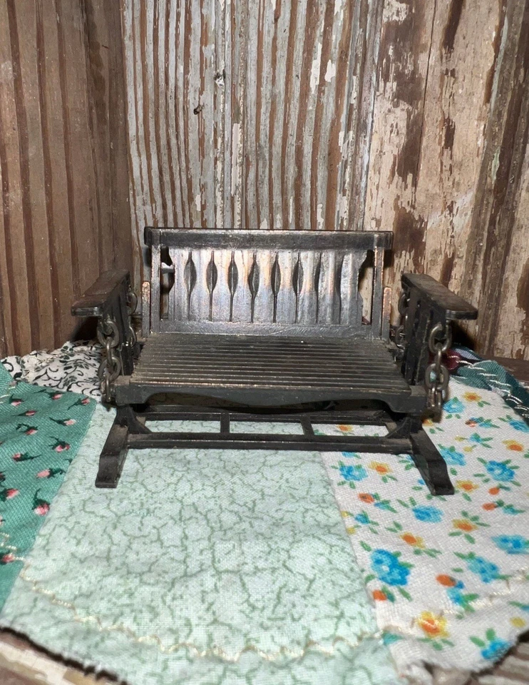 Vintage Durham Industries Miniature Dollhouse Potbelly Swinging Bench - Image 1 of 1