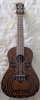 Luna UKE TRIBAL Concert Size Mahogany Acoustic Ukulele - Satin Natural - Image 1 of 4